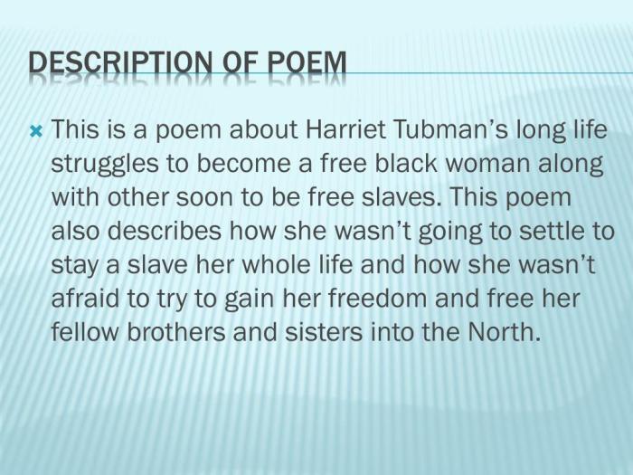 Eloise greenfield poem harriet tubman