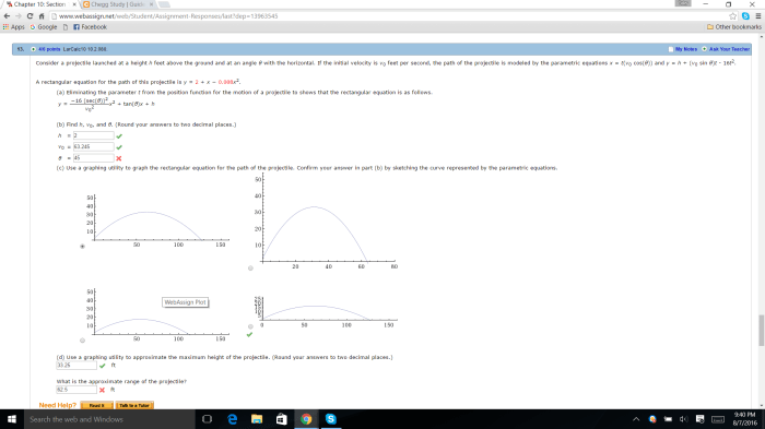 Projectile launched velocity magnitude solved problem