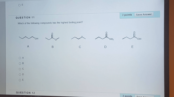 Which of the following molecules has the highest boiling point